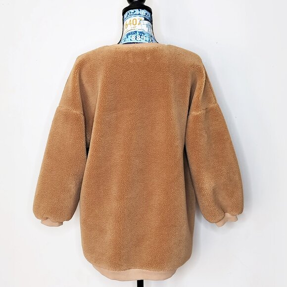 CAPULET Anthro Favorite Teddy Pullover Sweater Fuzzy Sherpa Sweatshirt Top Sz S - Picture 7 of 14